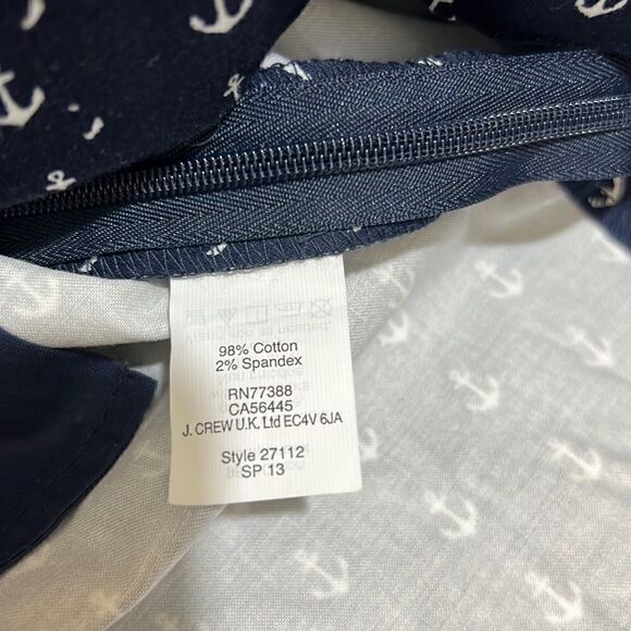 J. Crew skirt cotton blend pockets navy white anchors 6 FIRM on PRICE - Picture 5 of 5